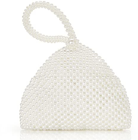 BABEYOND Perlen-Clutch, Handtasche, Abendtaschen für Damen, elegante Dreieck-Tasche für Hochzeit, Braut, Party, Abschlussball