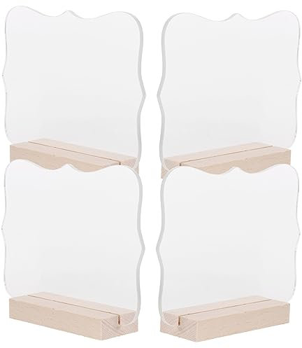 KAILIKETIY 4stücke Acryl Hochzeitstischschilder Tischnummerhalter Hochzeitstischdekor Reserviert Sitzplatzschilder Für Hochzeit Party Bankett