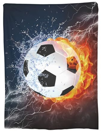 Newhomestyle Mantas de balón de fútbol para los amantes del fútbol, mantas de franela súper suaves, para todas las estaciones, ropa de cama ligera, acogedora y cálida para sofá, cama, sofá o automóvil