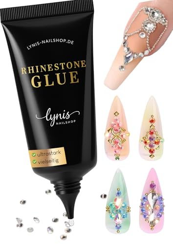 Rhinestone Glue Gel 30g, 3D Nagelgel Nail-Art für Nail Charms, Skulptur Nagel-Gel für DIY Nageldesign, 3D UV Nagel Kleber für Strasssteine & Pigmente, Nagelkleber kein verlaufen, Lynis-Nailshop.de