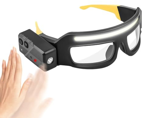 Dopsyesn Gafas De Trabajo,Gafas De Ciclismo Para Hombre | De Protección Con Luz TYPE-C Antiniebla Para Soldar Conducción Deportes Aventuras Exteriores Motocicleta Unisex