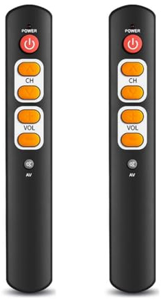 Aisuoka 2PCS Télécommande Universelle Intelligente à 6 Boutons avec Fonction de Copie Infrarouge pour TV, Décodeur, Lecteur DVD, DVB, Magnétoscope B
