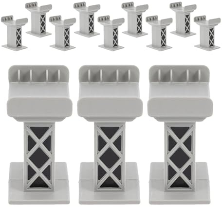 INOOMP 15 Pezzi Supporti per Binari Ferroviari in Plastico Multistrato, Blocchi di Sostegno per Ponte Compatibili Treni Giocattolo e Accessori per Ferrovie Modellistiche