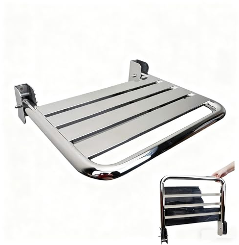 Badhocker aus Edelstahl 304 An Der Wand Montierter Klappstuhl Tragend 200 Kg Platzsparend Einfache Installation Geeignet für Mehrere Szenarien