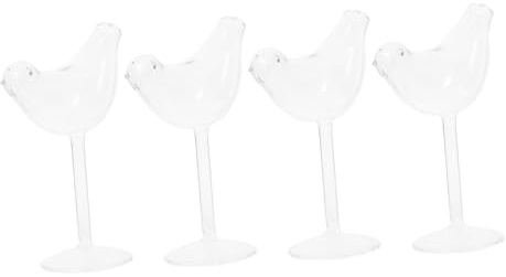 Yardwe Bird Shape Cocktail Glasses Set of 4 Transparent Wine Glass Goblets for Weddings Anniversaries Birthdays Housewarming Parties Home Bars Banquets and Wine Tasting