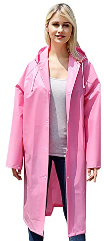 Chubasquero para Adultos, Grande Poncho Impermeable, Reutilizable Chubasquero Impermeable Ligero, Ponchos EVA con Cordón Capucha y Botón, Capa Impermeable para Mujeres, Hombres, Senderismo, Ciclismo