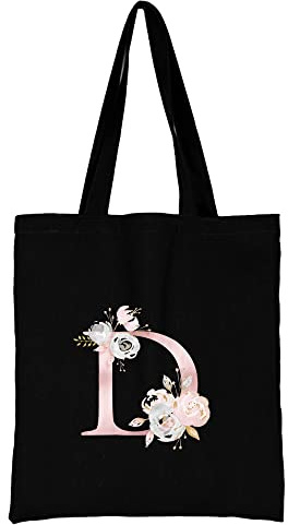 26 Letter Printed Canvas reusable grocery bags, Foldable Casual Travel HandBag, Shoulder Beach Tote Bags, Shopper bag eco friendly super strong washable Storage bags Shopping bag Canvas bag for Women