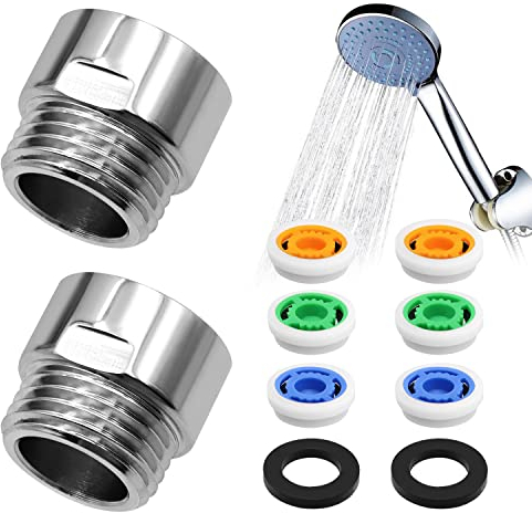 Economiseur D'eau pour Robinet, 2 Pièces Reducteur de Pression eau Douche, 1/2 Pouce Limiteur de Debit Douche, Douche Limiteur de Réducteur de Débit, Jusqu'à 70% D'économie D'eau, 4L-7L-9L/Min