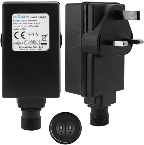 EAGWELL 12V 1A Class 2 Power Supply LED Adaptor Replacement | Yard Inflatable Adapter Low Voltage Power Adapter for String Light Christmas Lights