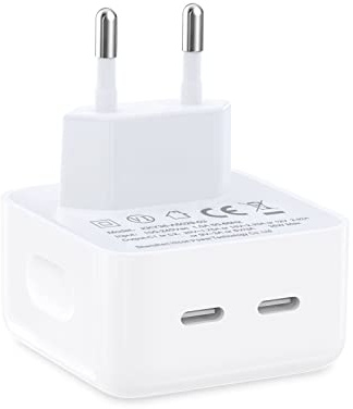 iPhone Ladegerät,35W USB C Power Adapter für iPhone 17 16 15 14 13 12 11,Dual USB C Charger Netzteil Schnellladegerät Stecker für iPhone 17 Pro/17 Pro Max/17 Air/16 15 Pro/16 15 Pro Max/Plus,Google