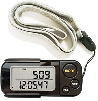 Aktivitätstracker, Schrittzähler ohne app und Handy kein Bluetooth Pedometer mit Clip Einfache Bedienung Testsieger Schritt/Distanz/Kalorien/Zähler Fitness Tracker Damen Herren Kinder ( Color : Schwar