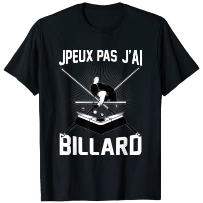 Billard Billardspieler Geschenk Pool Snooker Queue Billard T-Shirt