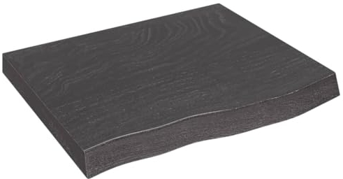 vidaXL Dessus de Table Marron foncé Bois chêne Massif traité, Dessus de Table de Remplacement, Dessus de Table Basse, Planche de Bricolage