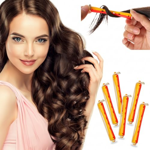 Housoutil 24 pezzi bigodini permanenti con elastico elastico in plastica per parrucchiere da donna strumento per acconciature retrò onde a casa e salone