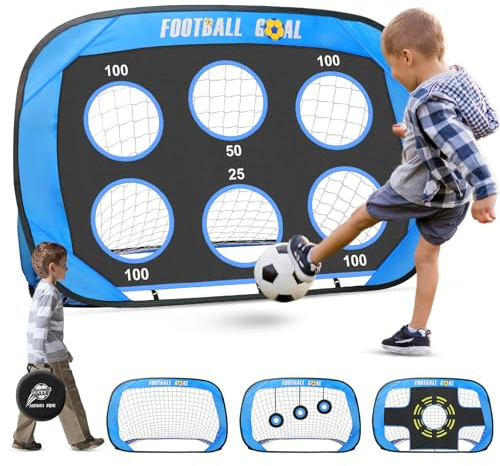 Bnlei Cage de Foot Enfant Exterieur Pliable, avec Mur et Sac de Transport, But de Foot Adultes et Enfants, Récréation & entraînement pour Le Jardin et la Cour Plage