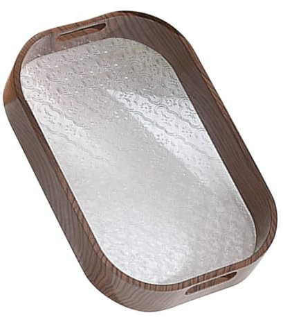Amosfun Assiette À Collation Élégante En Bois Grainé Réutilisable Multifonction Idéale Pour Transporter