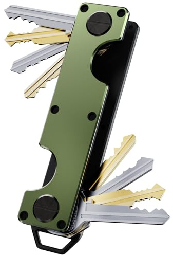 Key Organizer Key Holder Compact Key Case Minimalist Metal Key Chain Key Holder for Keychain Secures 8-10 Keys EDC