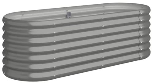 Makastle Jardiniere surélevée en Acier Exterieur Bacs ã Fleurs Espace Potager, Base Ouverte, Bac Potager Surélevé en Hauteur Jardin et Balcon, Gris 114 x 40 x 36 cm