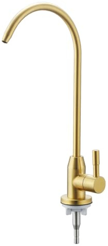 Mitigeur Cuisine pour Osmoseur Doré Robinet Evier Eau Froide Uniquement Rotatif 360°,or