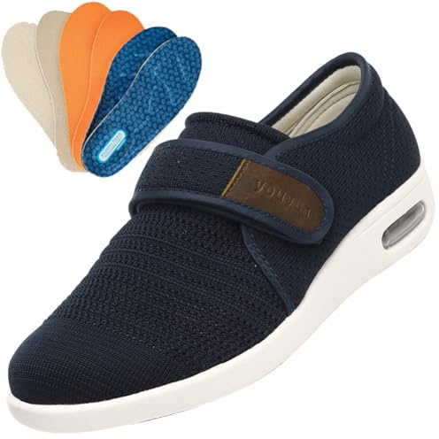 Jesajemi Scarpe Diabetici Uomo Scarpe Sanitarie Uomo Scarpe Uomo per Diabetici Scarpe Uomo Pianta Larga(Blue,42 EU)
