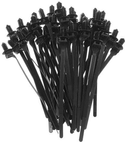 sourcing map 40pcs Push Mount Cable Zip Tie 5.9 x 0.22 Nylon Self Locking Cable Strap Thread Style Heavy Duty Snap in Cable Zip Ties for Household Electronic Auto Industry