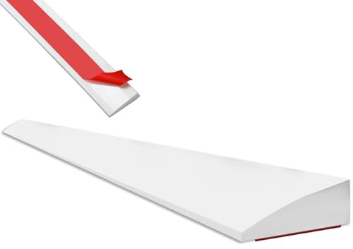 Rampe Türschwelle 1.2cm/1.5cm/1.8cm Hoch Tragbar Türschwellenrampe Silikon Auffahrrampen mit Kleberückseite, für Saugroboter, Bad, Balkon, Freischneidend(1.5x3x130cm/0.6x1.1x51.1in)