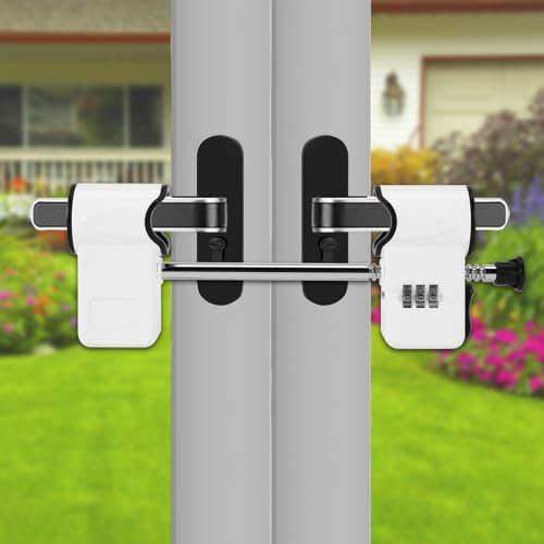 Patio Door Security Lock, High Security Security Door Lock- Door Handle Lock for French Double Doors, Double Door Safety Lock for Horizontal Double Doors Conservatory Doors