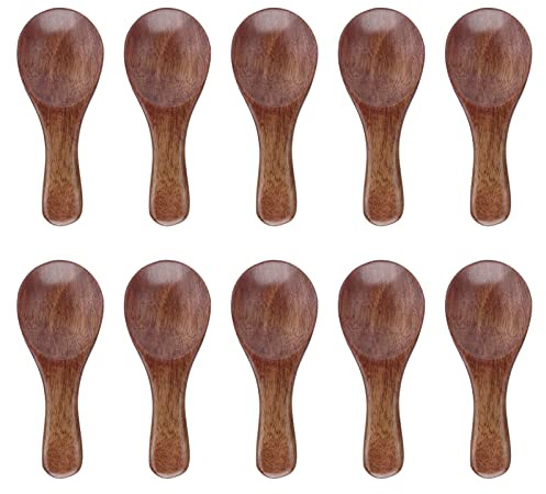Wooden Spoons, Small Wooden Spoons Honey Spoon Cooking Condiments Spoons 10pcs Coffee Spoons Spoon Tea Spoons for Kitchen Seasoning Oil Coffee Tea Sugar