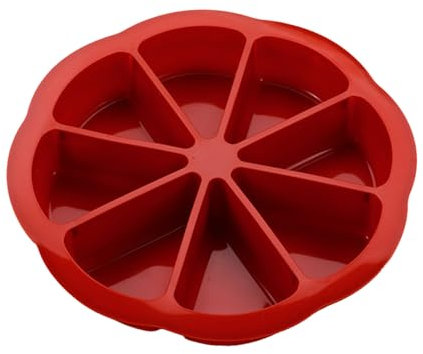 Dmuzsoih 24x24x4cm 8-Cavity Silicone Cake Mold, Chocolate Cake Making Mold, Nonstick Round Silicone Molds, Leak-Proof Round Fluted Tube Cake Pan, Triangle Scone Making Mould for Baking Shortcake