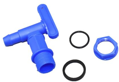 SEIWEI Vattenkran, IBC-tankadapter med 3/4 tum grov tråd, S60 x 6 snäpp-passform regntunna, kransventil för hem, trädgård, vattenanslutningar (plastmontering)