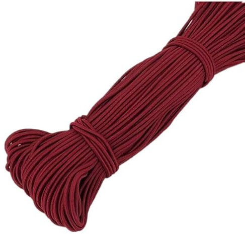 Cordón elástico redondo colorido de 2 mm, accesorios de costura, banda de goma rojo vino, línea elástica para manualidades en el hogar, cuerda elástica duradera y versátil
