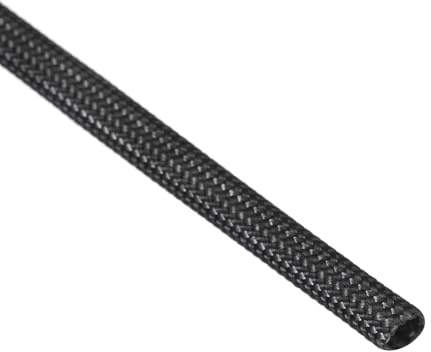 QUARKZMAN 1 Pz Intrecciata Guaina Per Cavi Elettrici, 1mm x 5m, Guaina alta temperatura in fibre di vetro alcali-free, Tagliabile Nascondi Cavi, Cable Management Per TV, Auto, Casa, Nero