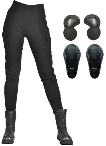 HOMDECR Pantalón De Moto Mujer - Tejido Antidesgaste CE con Protecciones Transpirables, Refuerzos Y Material Resistente para Viajes/Ciudad, Cómodo (S)