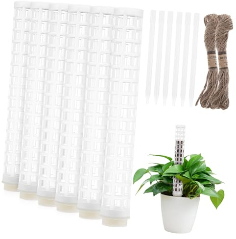 Toddmomy 6 Piezas Tutores de para Plantas Polos de de Plástico con Cuerdas para Monstera y Plantas Trepadoras Vertical