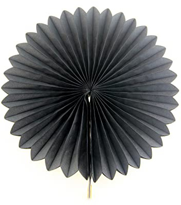 Anevous 12 Stück Honeycomb Papier Fächer Dekoration,Hanging Girlande,Blumen Papierfächer,Paper Flower Fan Set für Hochzeit,Geburtstag,Tea Party,Tischdeko,Classroom,Baby Shower,Fasching,Schwarz,25cm