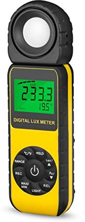 Luxmetro portatile, Spettrometro/Illuminazione Palmare Ambient Temperatis Meter fino a 300.000 Misuratore di illuminamento Lux,piante acquario luce tester
