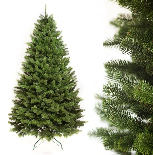 Evergreen Tree® Albero di Natale 150 cm Realistico - 100% Stampato a Iniezione, Rami Folti e Naturali - Albero di Natale Artificiale con Supporto in Legno, Prodotto in UE - Christmas Tree