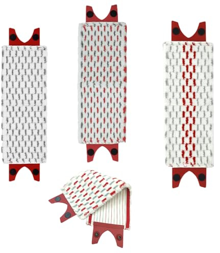 fKiZanthene 3 Pcs Flat Mop Head Replacements for Vileda 1-2 Spray Mop, Fibre Pads, for Efficient, Deep Cleaning, Machine Washable