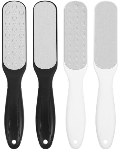 TOYZFRIENDY 4 Stück Teiliges Fußpflegegerät mit Doppelter Edelstahlfeile Hornhautentferner und Pediküre trimmer Leichtes Handliches Design mit Aufhängeloch Geeignet für Zuhause und