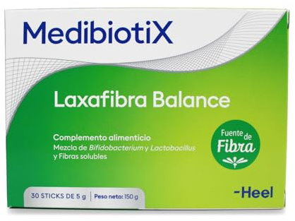 MedibiotiX - Laxafibra Balance, Integratore alimentare con Prebiotici, Probiotici e Fibre Naturali, Migliora il Transito Intestinale e la Regolarità Intestinale - 30 Sticks (30)