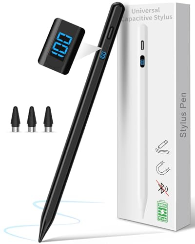 Digiroot Universal Tablet Stift mit LED-Leistungsanzeig 15-Min.Schnellladen | Stylus Pen Magnetischer Touchscreen Stift-Kompatibel mit Samsung/Huawei/Xiaomi Tablets&Handys,iPhone,Android, Schwarz