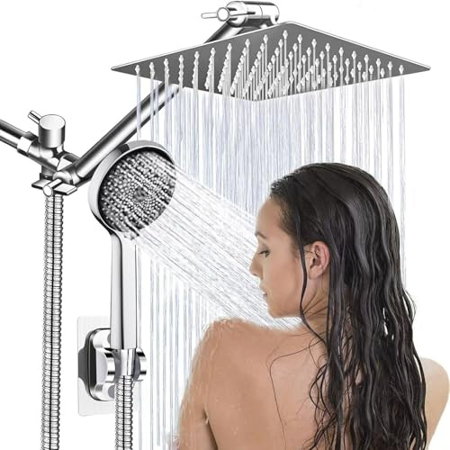 Pomme de douche à effet de pluie avec jet combiné pour hôtel à domicile.