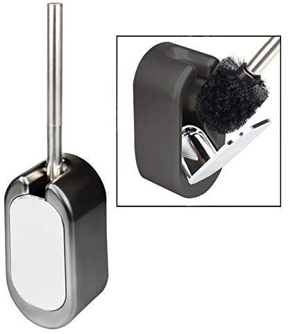 OFKPO WC-Bürste, Abnehmbarer WC-Bürstenhalter, Wandmontage, WC-Bürste für die Reinigung des Zimmers, modernes Design, dekorativ – Schwarz