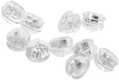 Bapao 10x Parte Trasera de Silicona para Pendientes, Almohadillas traseras de Oreja de Oro de 18k de Seguridad Suave, tapón de Embrague Tipo Bala de Hongo, Piezas de Repuesto para topes Traseros