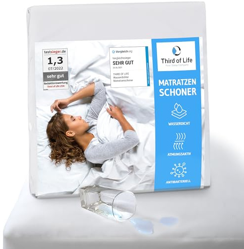 Madrasskydd 70x140 | Hygieniskt och andningsbart madrassöverdrag | Allergivänligt madrasskydd | 100% vattentät | Dermatologiskt testad | Optimalt skydd mot kvalster 70 x 140 cm
