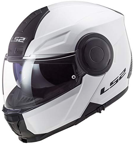 LS2 Helmets Horizon Modular Helmet W/ SunShield (Gloss White - X-Small)