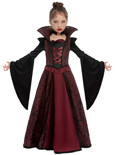 Spooktacular Creations Vampirin Kleid Kostüm für Mädchen Halloween-Dress Up, Halloween Süßes oder Saures, Rollenspiel, Karnevals-Cosplay