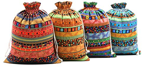 SumDirect 20Pcs Jutesäckchen Jutebeutel, Geschenksäckchen, Jute Sack, Baumwolle Säckchen mit Kordelzug, Kleine Stoffbeutel für Weihnachten Kindergeburtstag Hochzeit Party und Weihnachten (20x25cm)