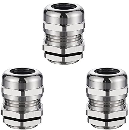 SRJQXH 3 Stück PG11 Metall Kabelverschraubungen IP68 Kabelverbinder, Wasserdicht und Staubdicht, Vernickelte Messingkabelverschraubungen für 5-10 mm Abzweigdosen Kabel