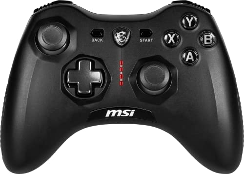 MSI Force GC20 V2 Manette de Jeu PC et Android, Croix directionnelle Interchangeable, Deux Moteurs de Vibrations, Design Ergonomique, câbles détachables Noir